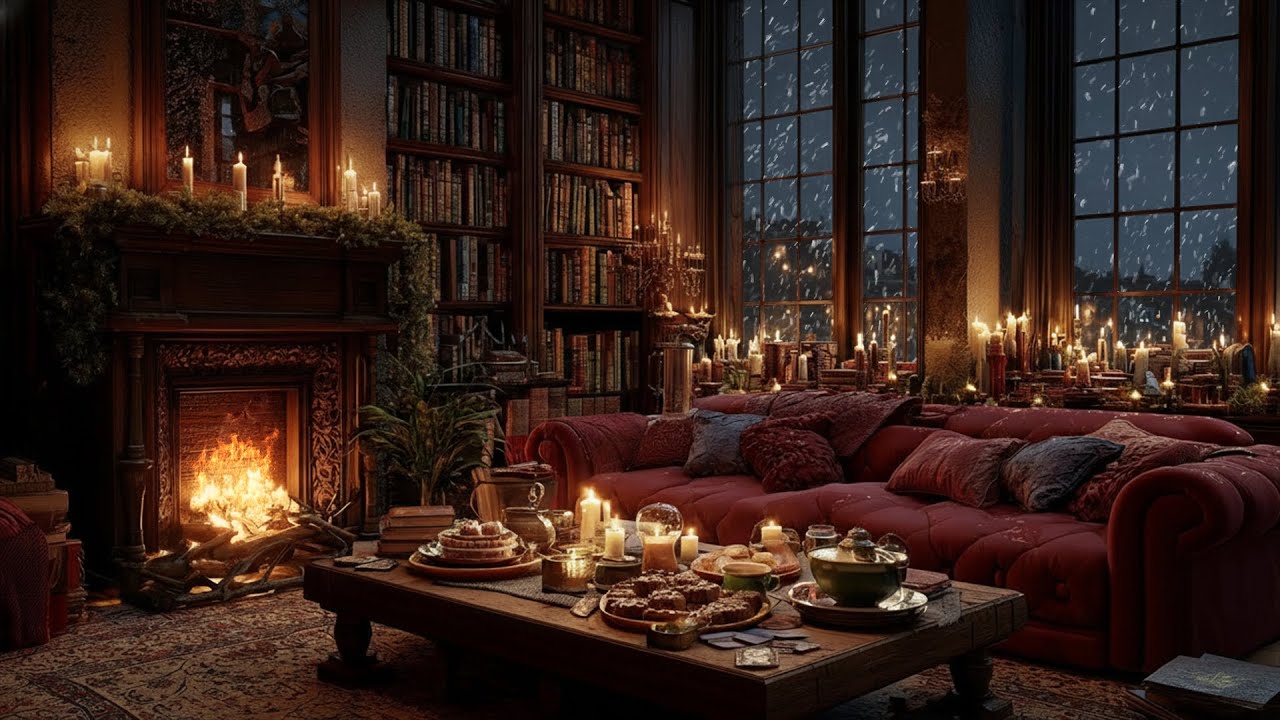 Gentle Piano Breathing Softly in Firelit Winter ❄️ A Quiet Space for Deep Focus