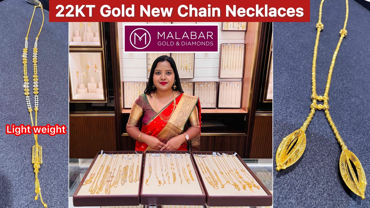 Malabar latest 22K Gold light wt Chain Necklaces | Stylish & Traditional wear New Necklaces |Chains✨