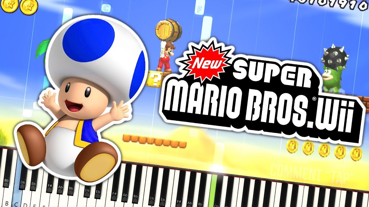 New Super Mario Bros. Wii - Desert Theme Piano Tutorial Synthesia