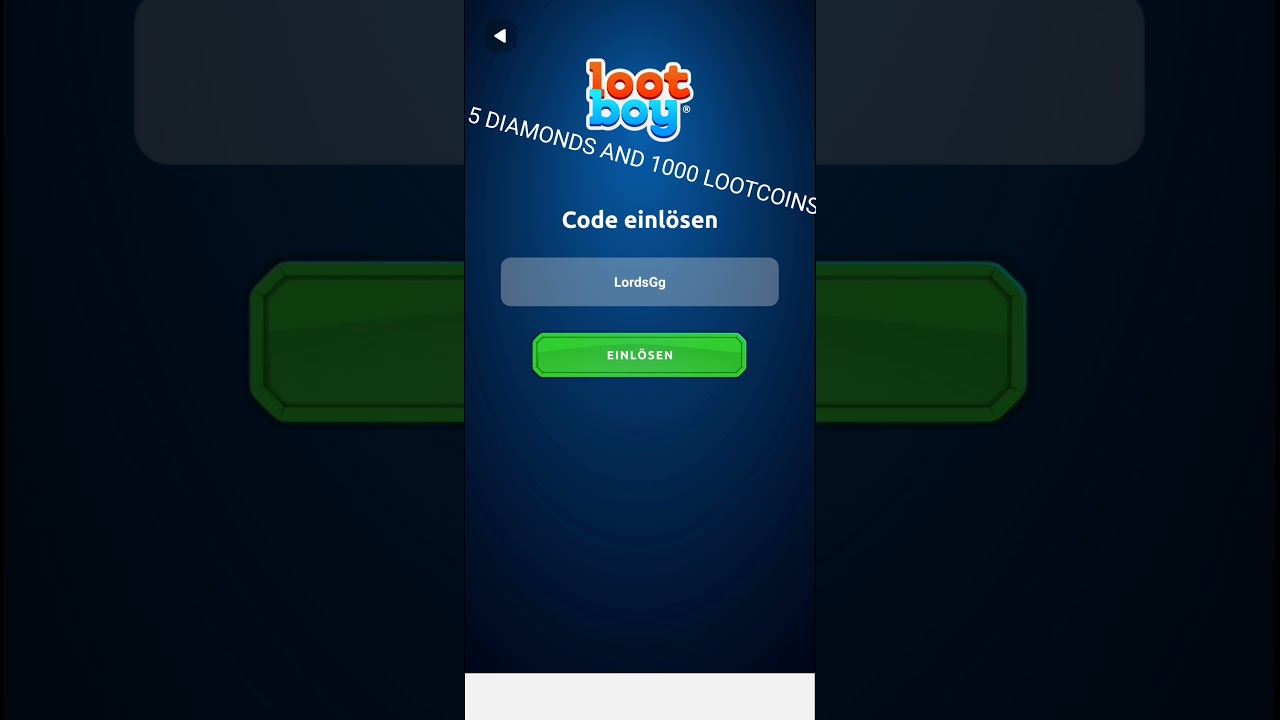Lootboy Code (5 DIAMONDS AND 1000 LOOTCOINS)