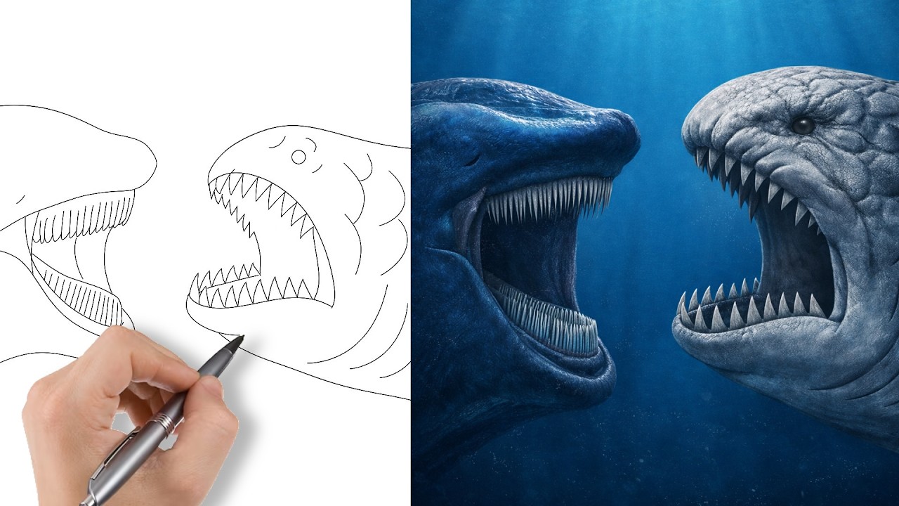 How to draw El Gran Maja against Bloop - Step by Step tutorial