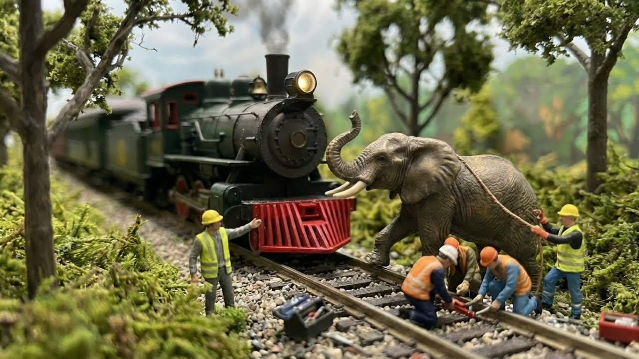 Train Stops! Elephant Blocks Railway Track — Emergency Rescue 🚨🐘