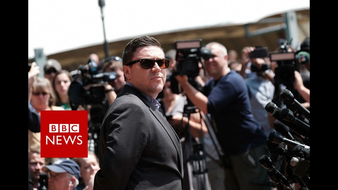 'Unite the Right' organiser Jason Kessler chased away by protesters - BBC News