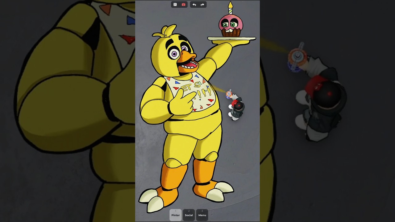 Drawing Chica FNAF on Roblox #roblox #fnaf