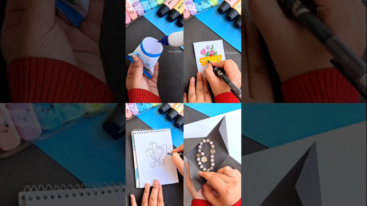 4 идеи поделок из бумаги 😜💡 #шорты #сделайсам