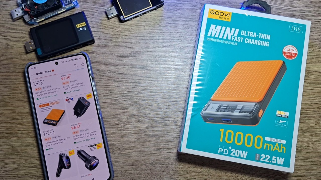QOOVI 10000mah 22.5W PD20W - ультра тонкий Power Bank!