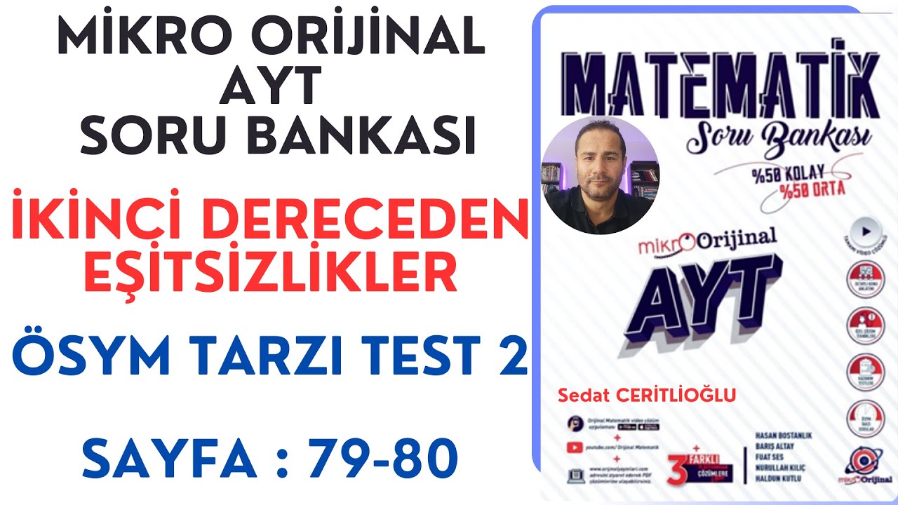 İKİNCİ DERECEDEN EŞİTSİZLİKLER | MİKRO AYT SORU BANKASI SYF: 79-80|#orijinalmatematik #mikroorijinal