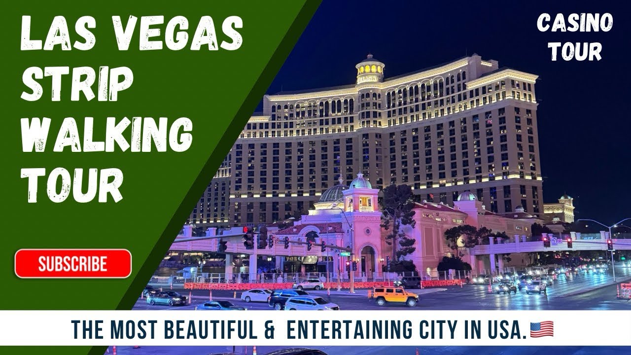 Las Vegas Strip and Casino Walking tour Dec 2025. Full city view. 