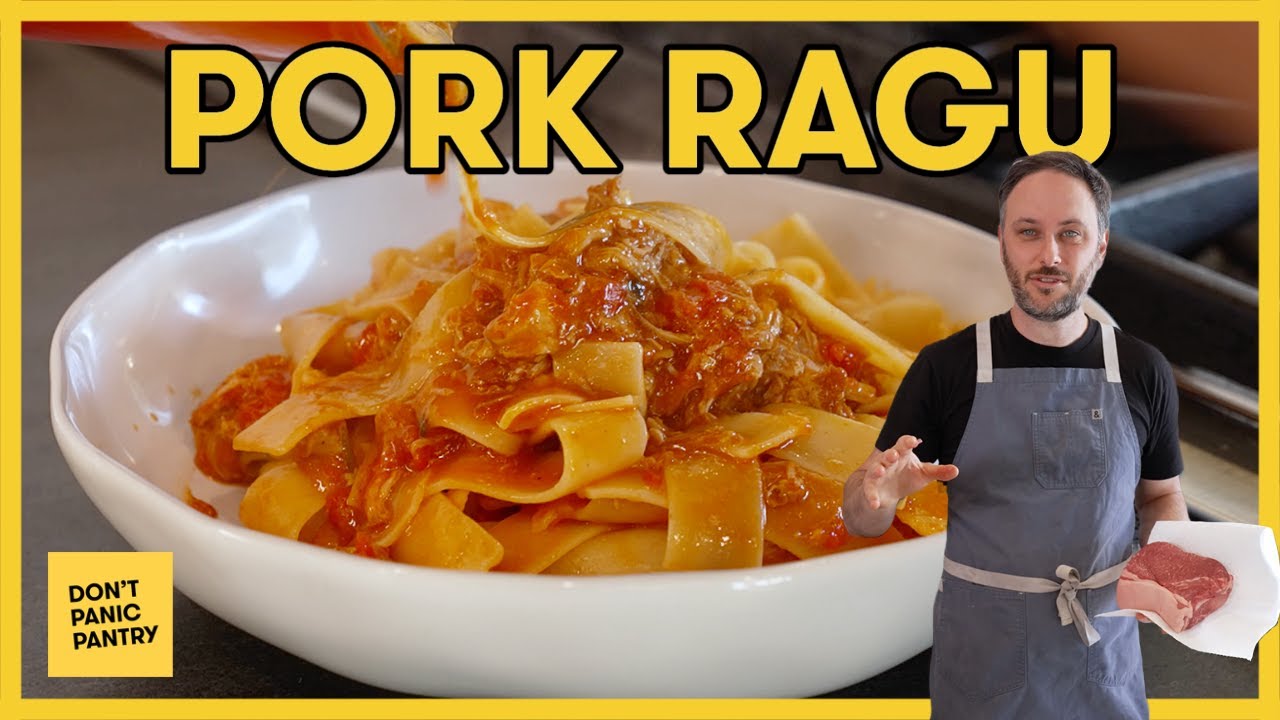 “The Best” Meat Sauce! Saucy, Rustic, Herby, Shreddy Pork Ragu For Better Dinners at Home.