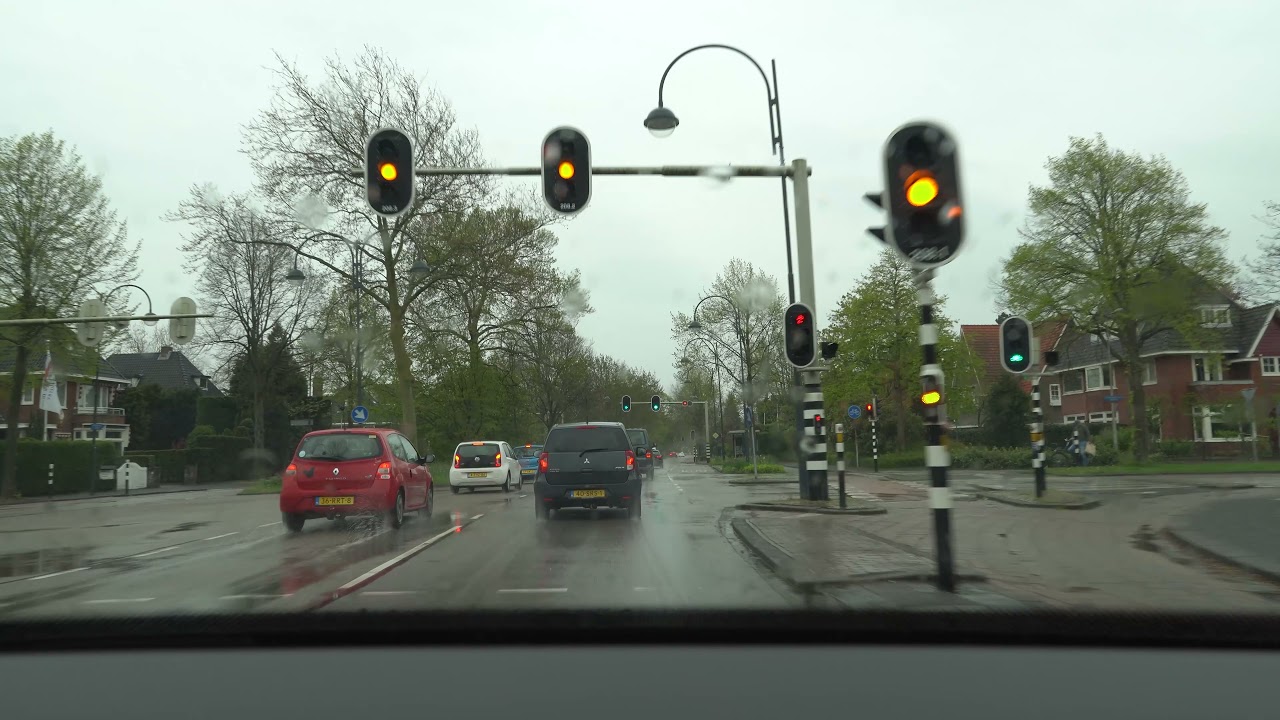 Rainy day car drive - Haarlem Netherlands - 4K