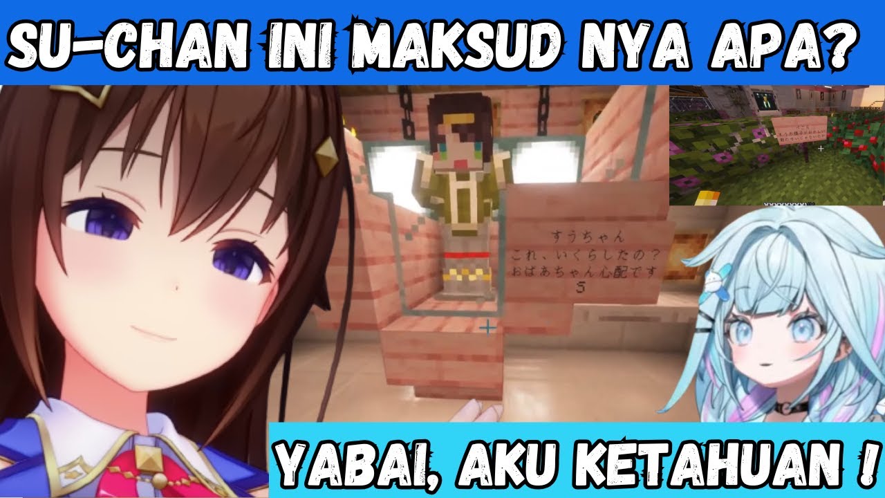 Su-chan Akhirnya Menyadari Pesan Subaru Ketika Memperlihatkan Kuil ke Sora di Minecraft [ Hololive ]