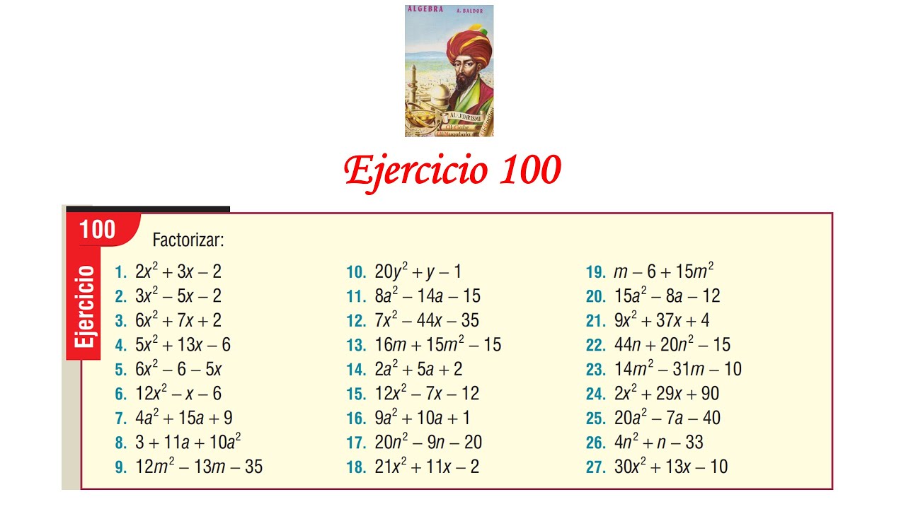 Algebra de Baldor: Ejercicio 100 - Completo