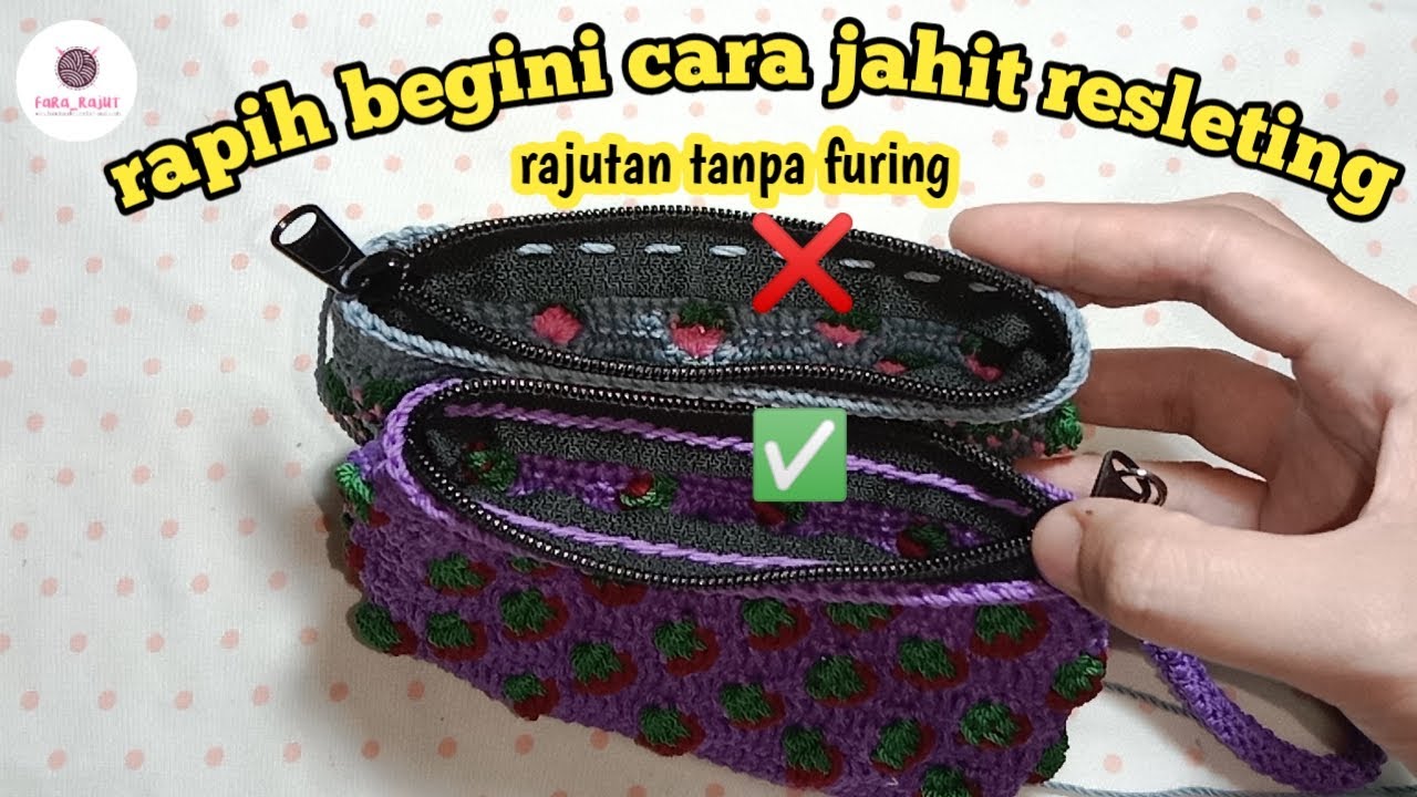 RAHASIA JAHIT RESLETING rapih tanpa furing || DOMPET MINI