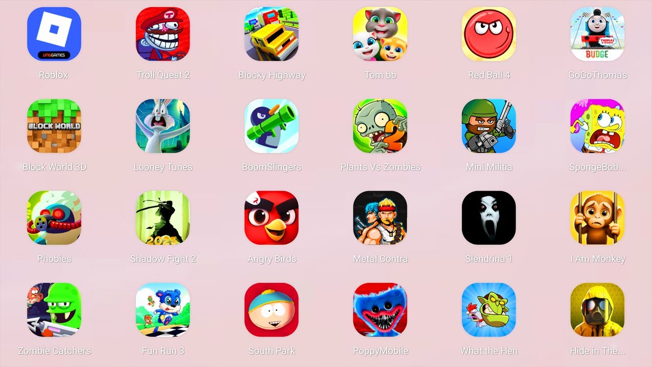 Roblox,Brain Puzzle 2,Scary Little Prankster,Find the Alien 2,Dog Escape,Music Beats,Coin Master,...