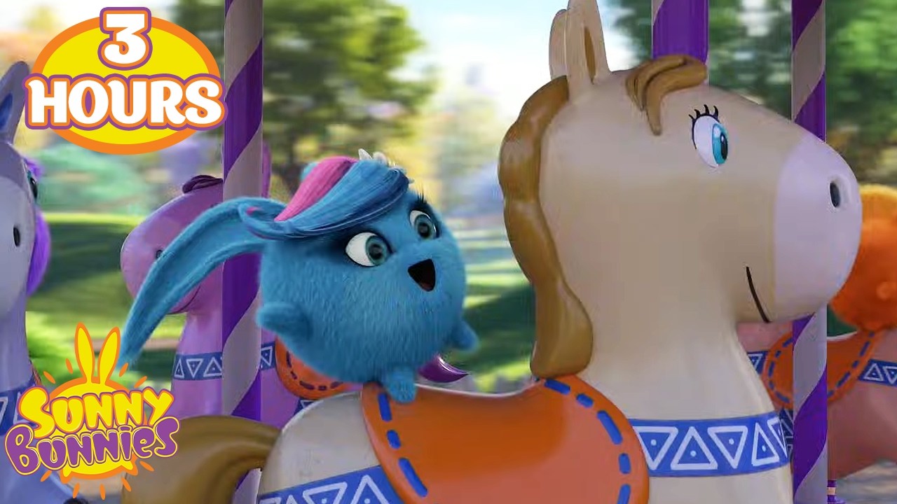 The Sunny Bunnies ride the merry-go-round | 3 hours of Sunny Bunnies Full Episodes