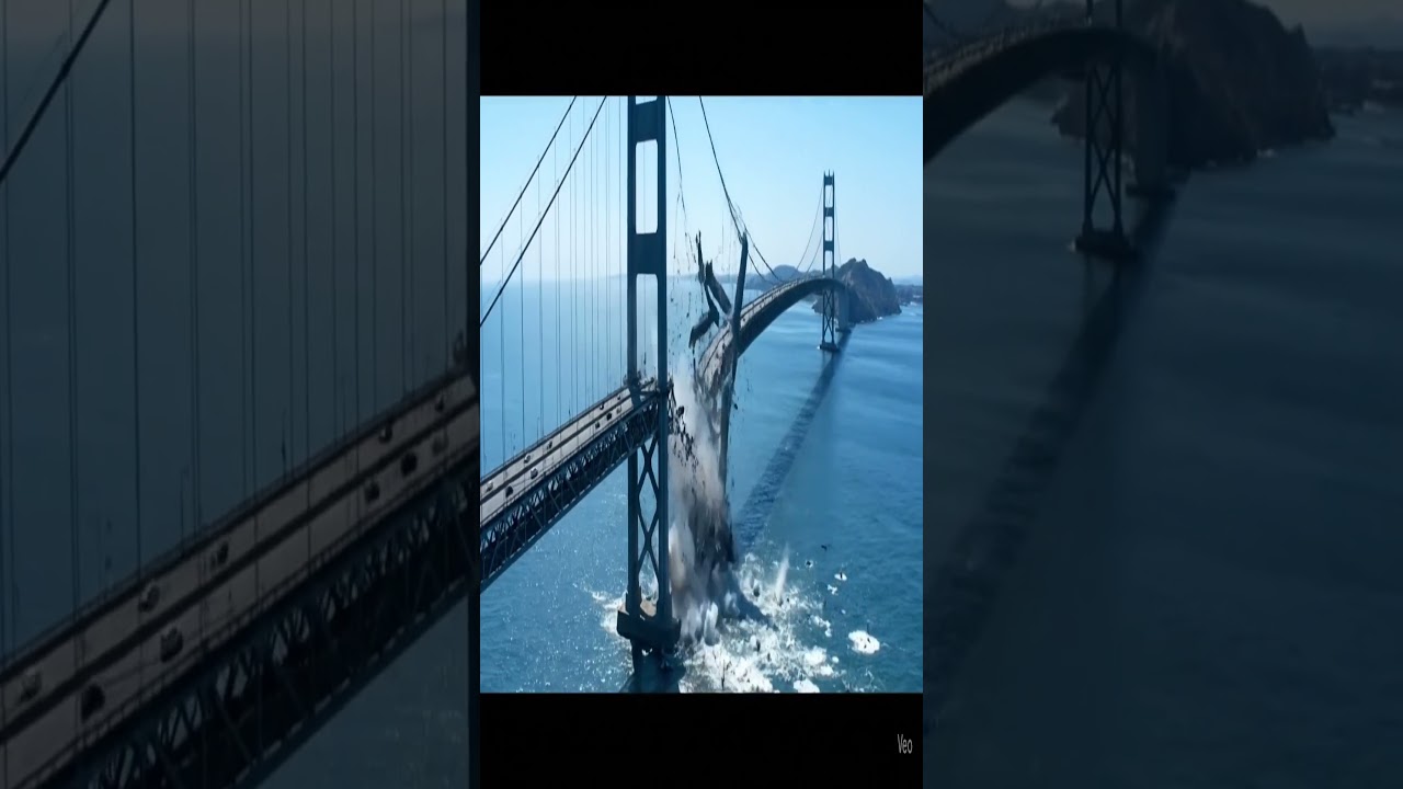 Bridge Collapse Disaster 🔥 | Cinematic Destruction Sequence | Epic 4K Short Video #viralvideo #aiart
