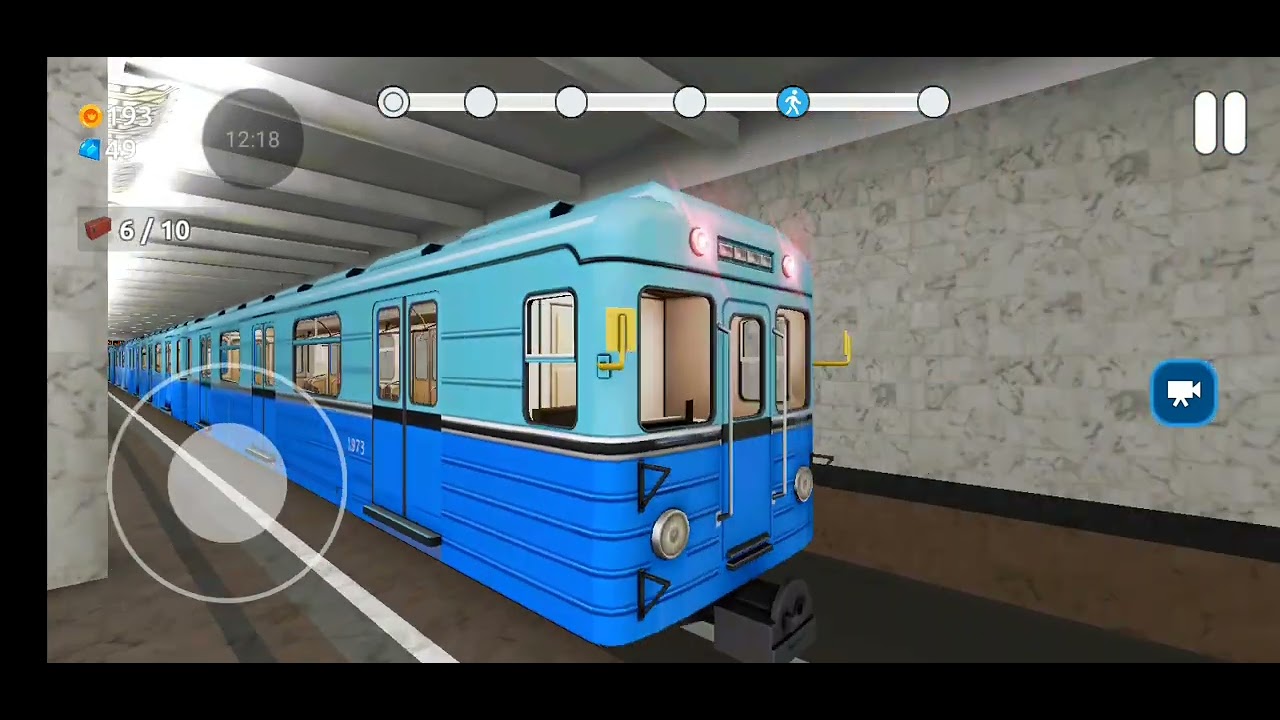 Покатушки на поезде ЕЖ3 в игре Subwey Train туда-сюда по линии ч. 1
