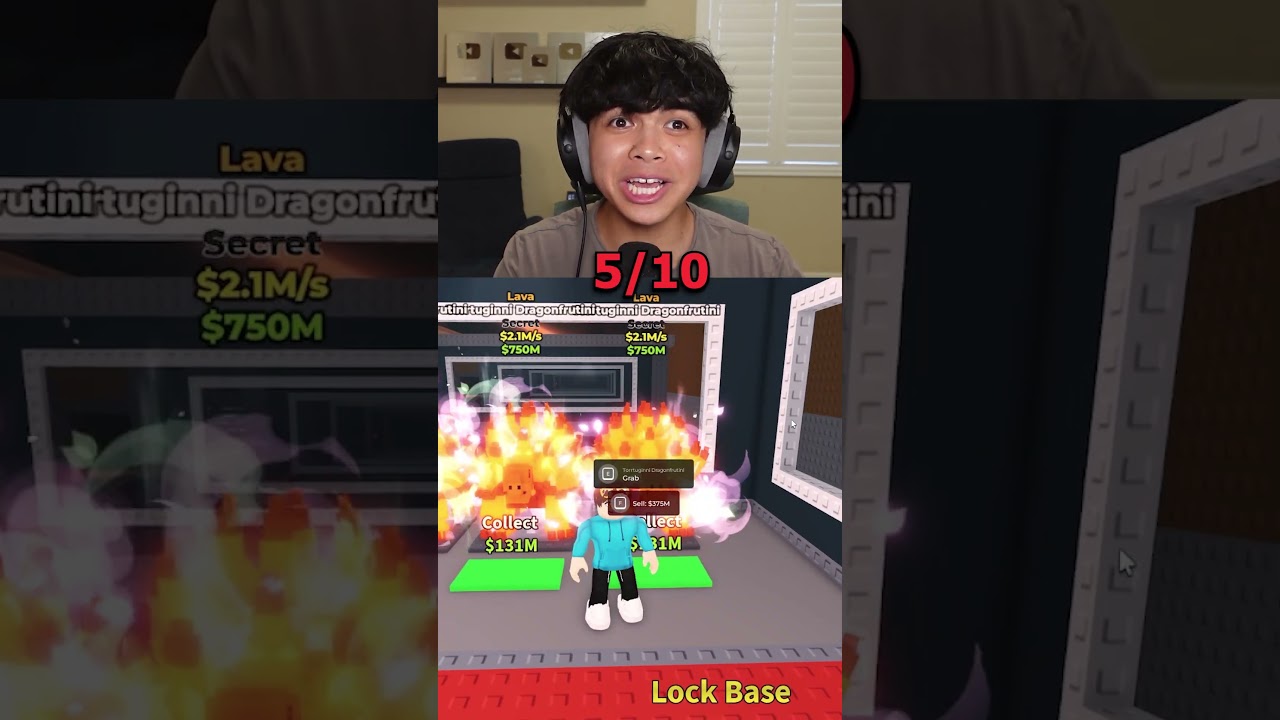 Opening 10 Secret Lava Lucky Blocks! #roblox #stealabrainrot