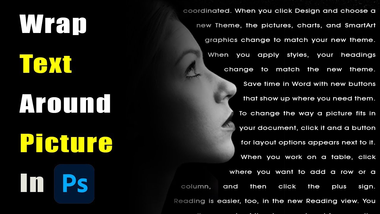 How to Wrap Text Around Picture in photoshop