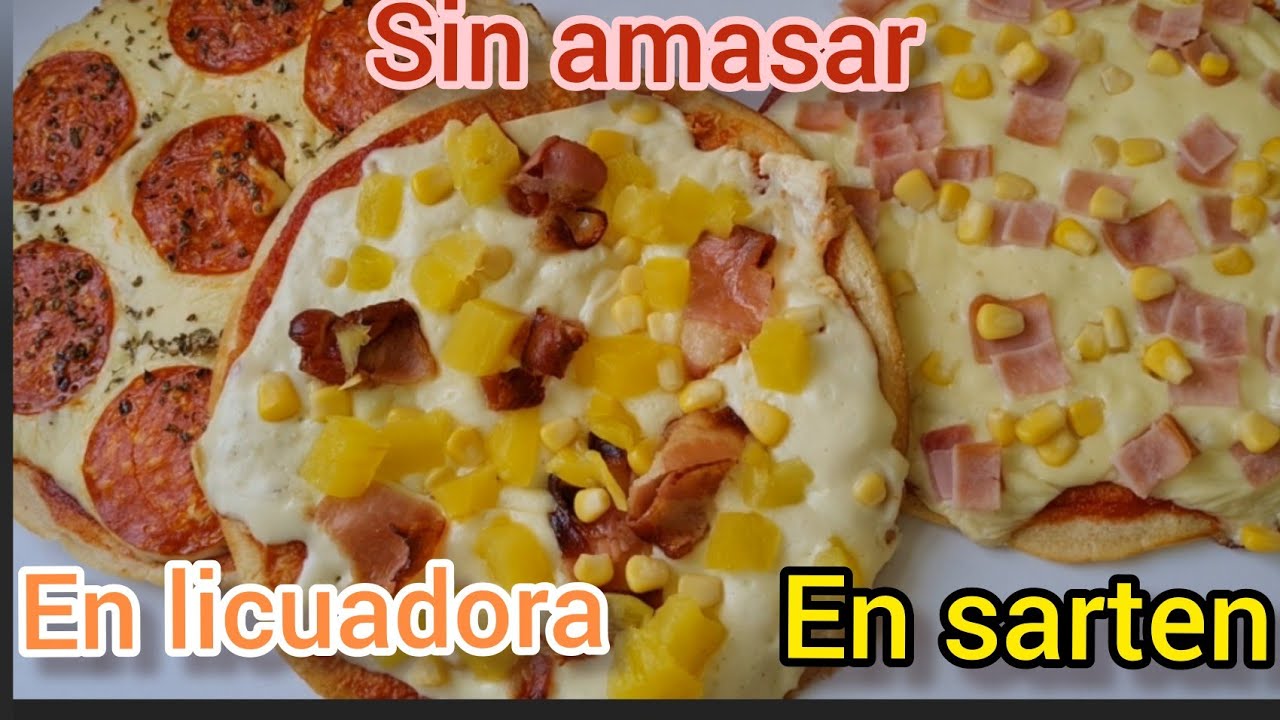 Sin horno, en licuadora, sin amasar, la pizza más fácil del mundo en sarten