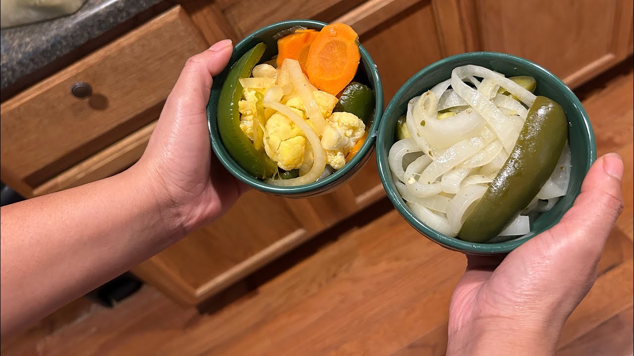 Como hacer curtido de coliflor y de cebolla facil y rápido 