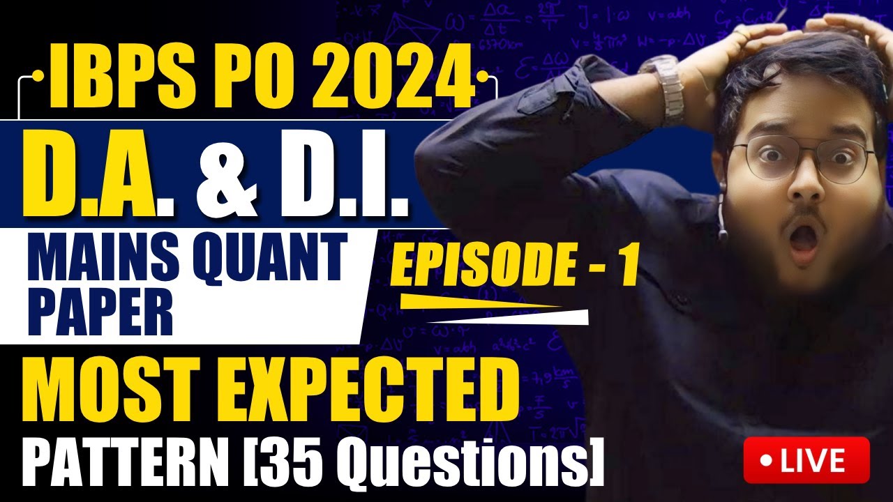 IBPS PO Mains 2024 QUANT PAPER Most Expected Questions Revealed | Data Analysis & DI | Harshal Sir
