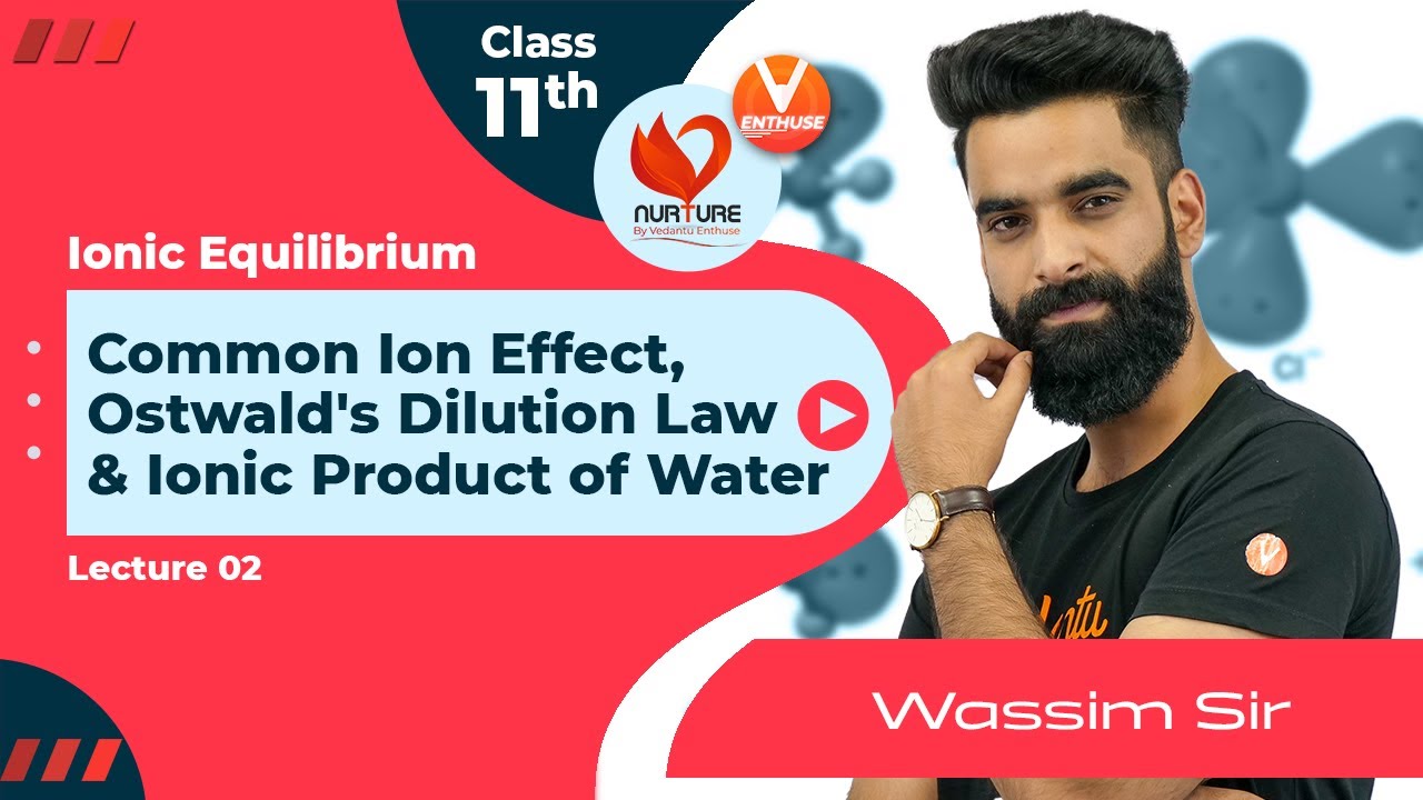 Ionic Equilibrium L-2 | Common Ion Effect, Ostwald's Dilution Law & Ionic Product of Water |JEE 2023