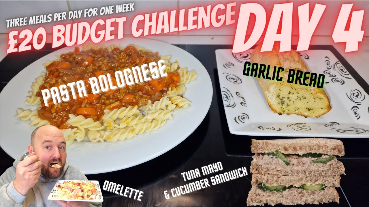 Day 4 - STARTING TO STRUGGLE NOW | Budget Food Challenge | SPAGHETTI BOLOGNESE | Cheap Frugal Living
