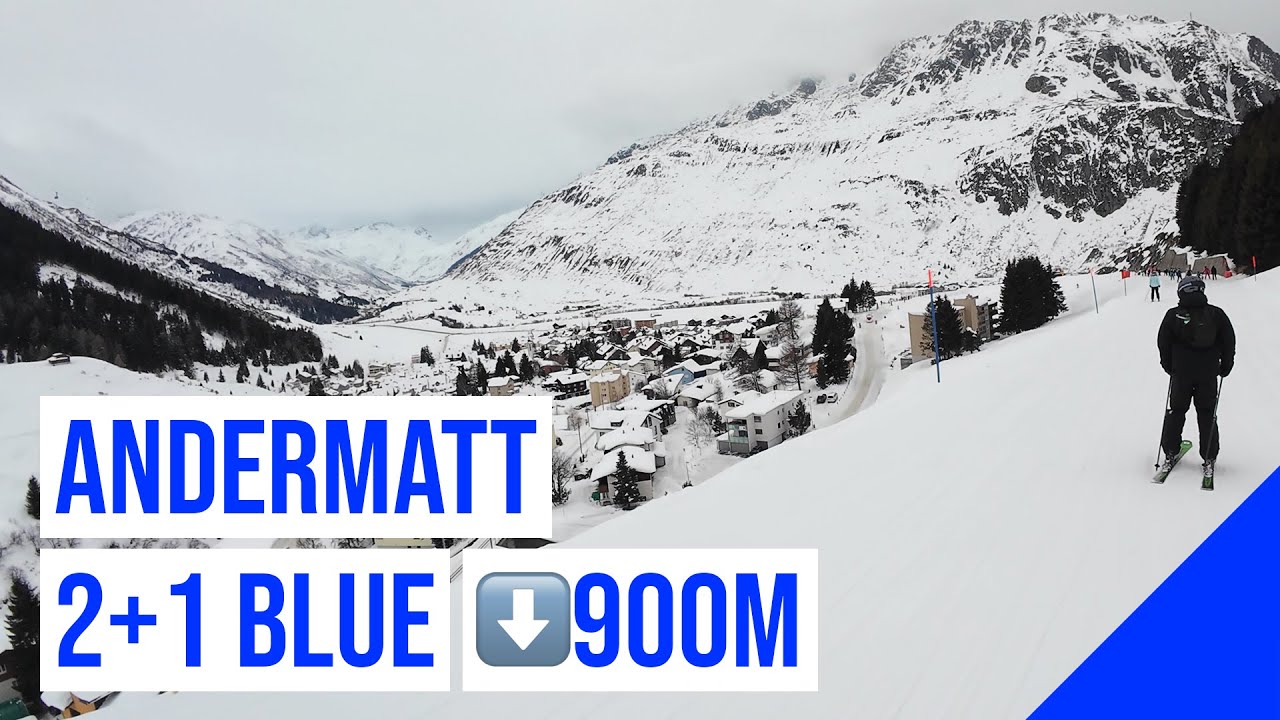 Andermatt, 2+1 🔵 BLUE - BLAU (7km, 900m Descent, Valley Run - Talabfahrt, Cloudy) #2 🇨🇭