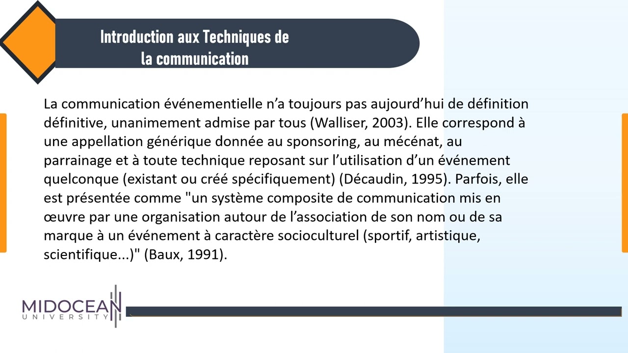 Introduction &agrave; la communication-le cours4-la communication &eacute;v&egrave;nementielle - Midocean University