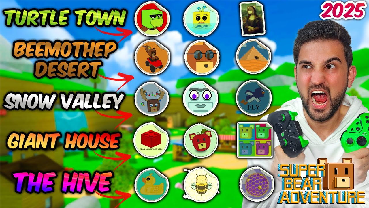 ALL 15 Hidden Stickers in Super Bear Adventure (Fastest full Guide Secret Locations)