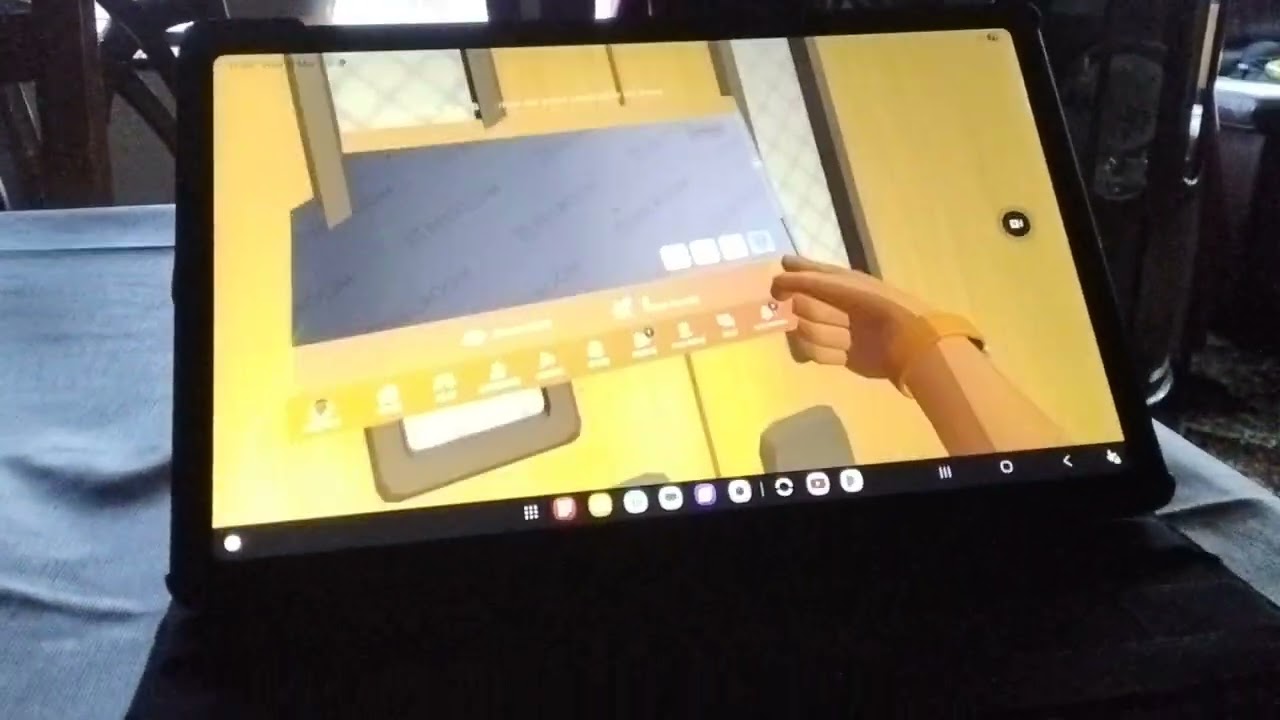 My friend playing the VR