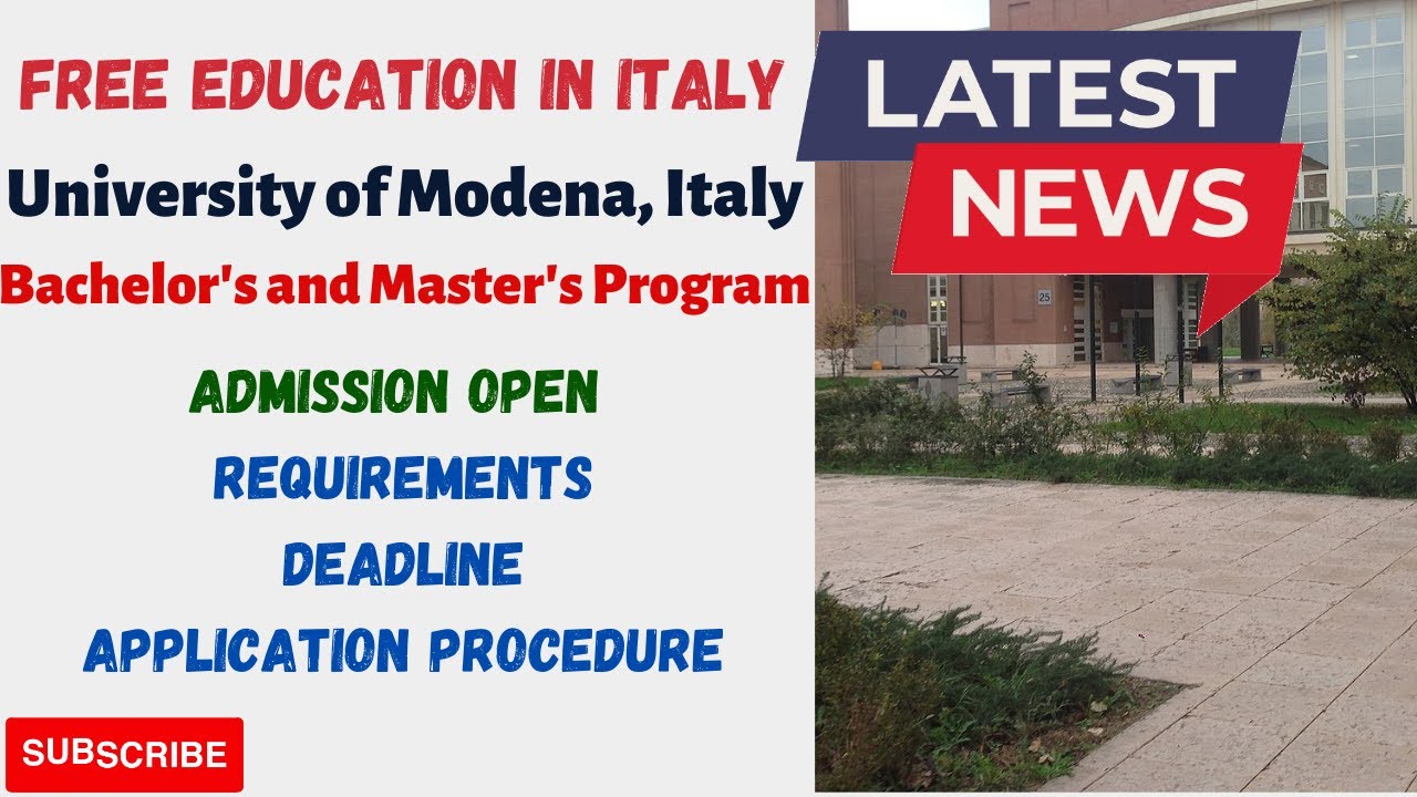 Fully Funded Scholarship/ University of Modena Admission 2023-2024/ Complete Application Procedure