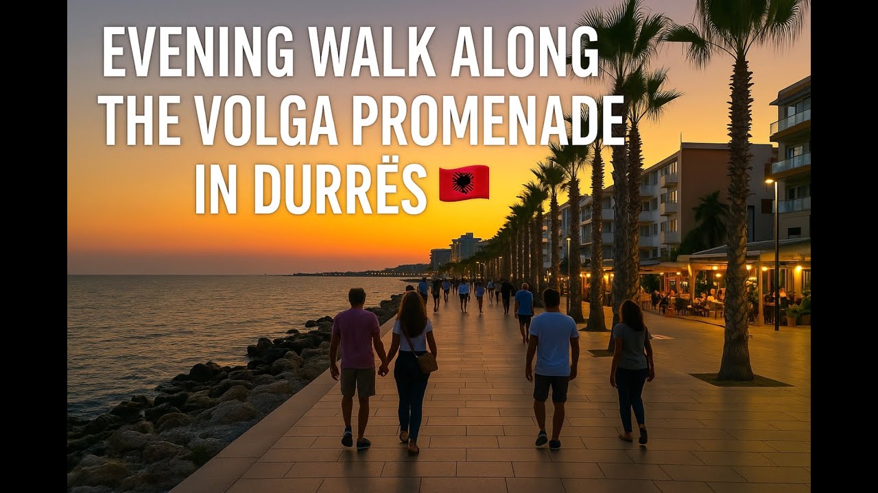 Evening Walk Along the Volga Promenade in Durrës 🇦🇱 | Albania Seaside Vibes