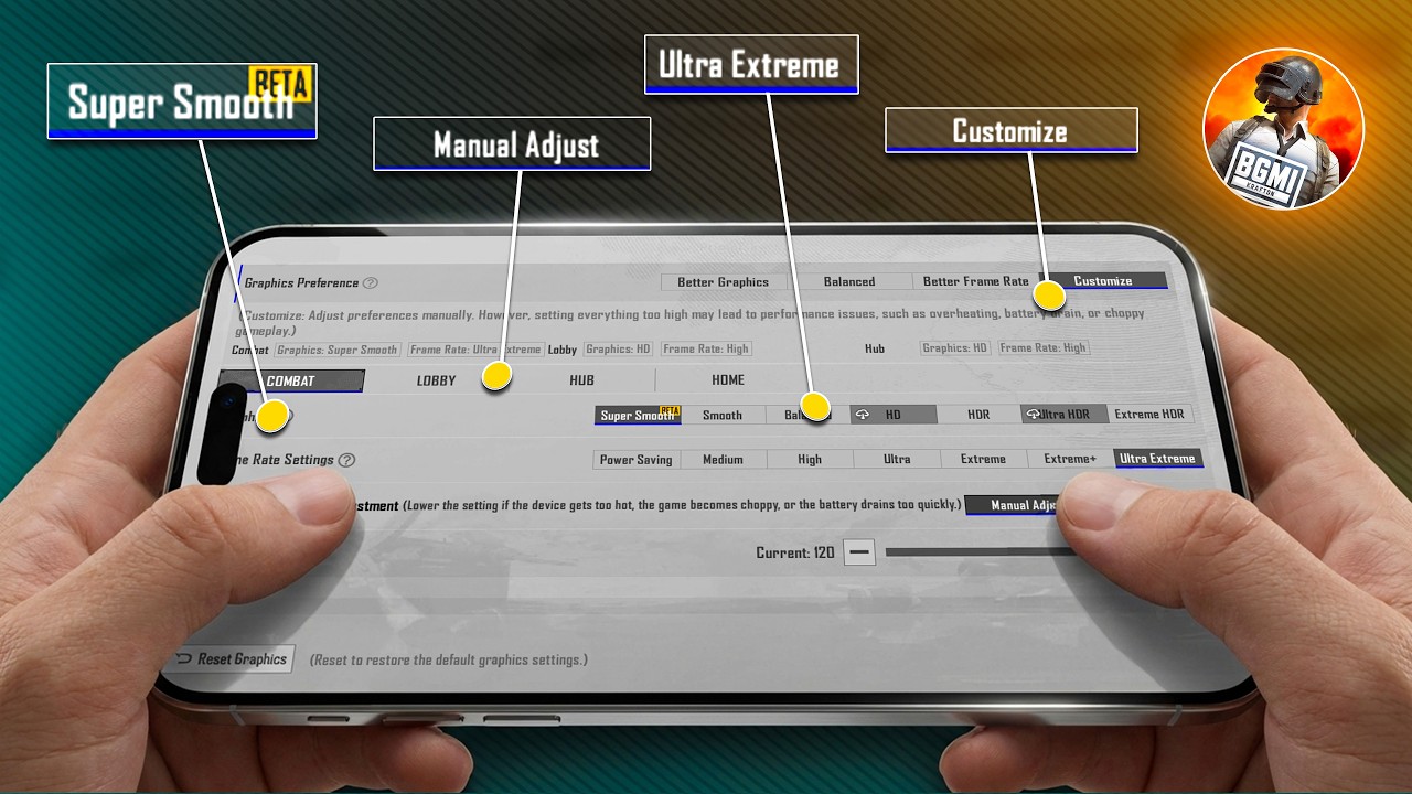 Best Graphics Settings explain BGMI / PUBG Mobile 4.3 Update | Smooth + Extreme FPS Guide BGMI