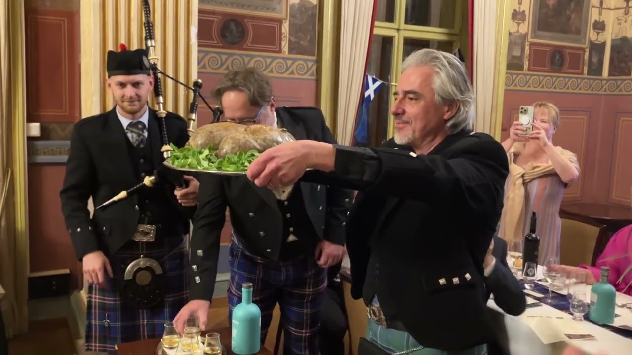 Burns Night Prague 2026 - Piping and address to the haggis