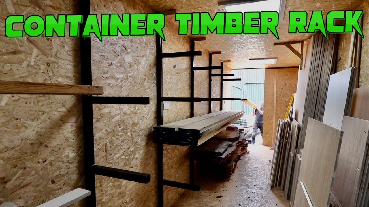Shipping Container Timber storage racking Install