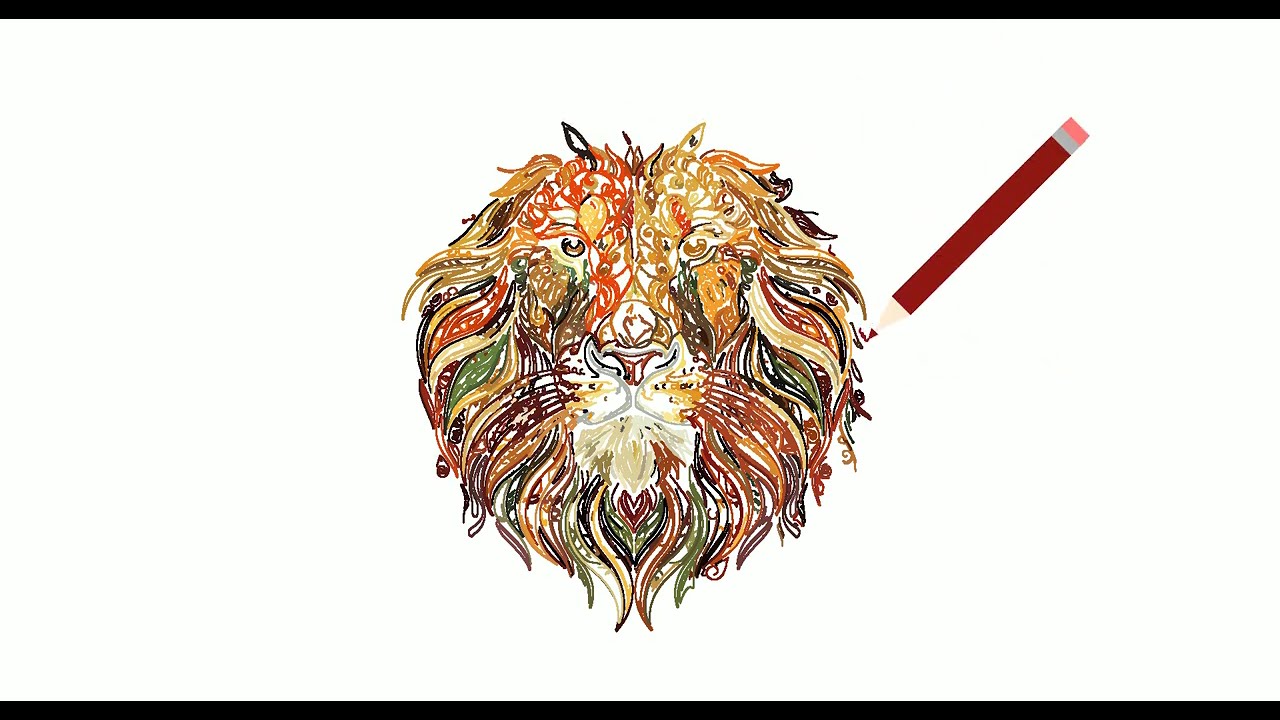 Lion Mandala Created with Code 🦁 | Image Driven Generative Art