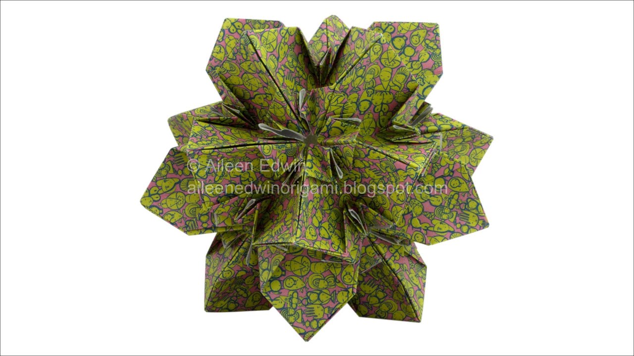 Origami Kusudama (Aileen Edwin) Video Tutorial *HD*