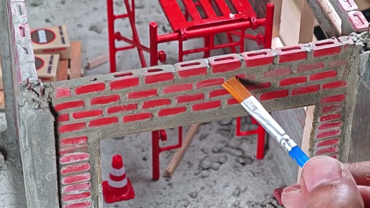 Miniature Cabin Build Part 2 | Brick laying & windows