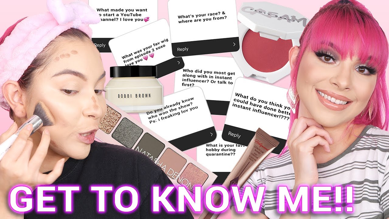 ANSWERING YOUR QUESTIONS WHILE TRYING "OVER HYPED MAKEUP"?! | INSTANT INFLUENCER AND ME!!