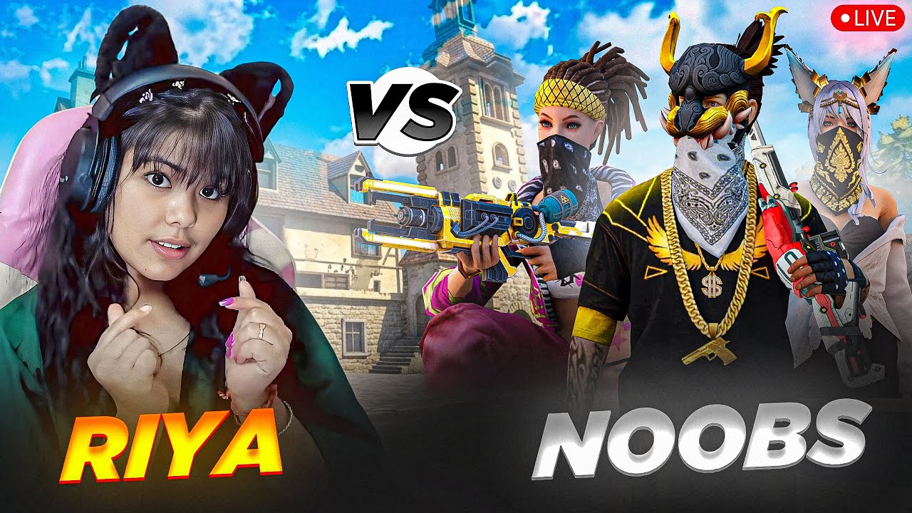 🔴FREE FIRE LIVE WITH RIYA AND 1 VS 4 GUILD TEST😎 #classyff #fflive #freefire #girlgamer