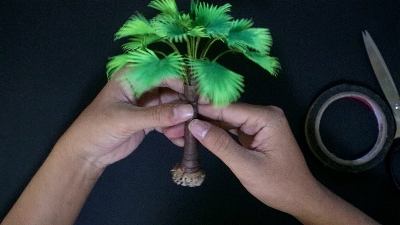 DIY How to make paper tree - Fan Palm Tree - Maket Tree