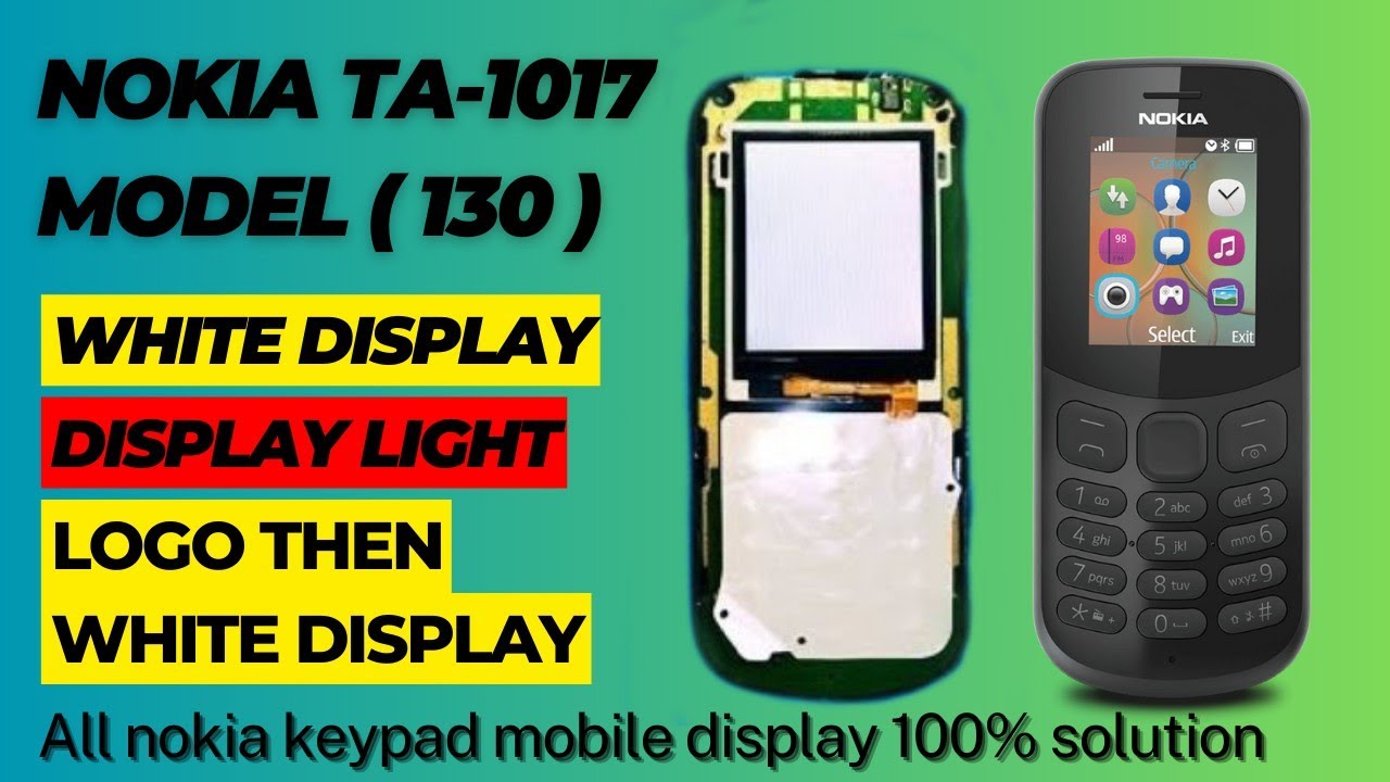 Nokia 130 ta-1017 DS //white display//display light//no screen//display all problem 100% solution