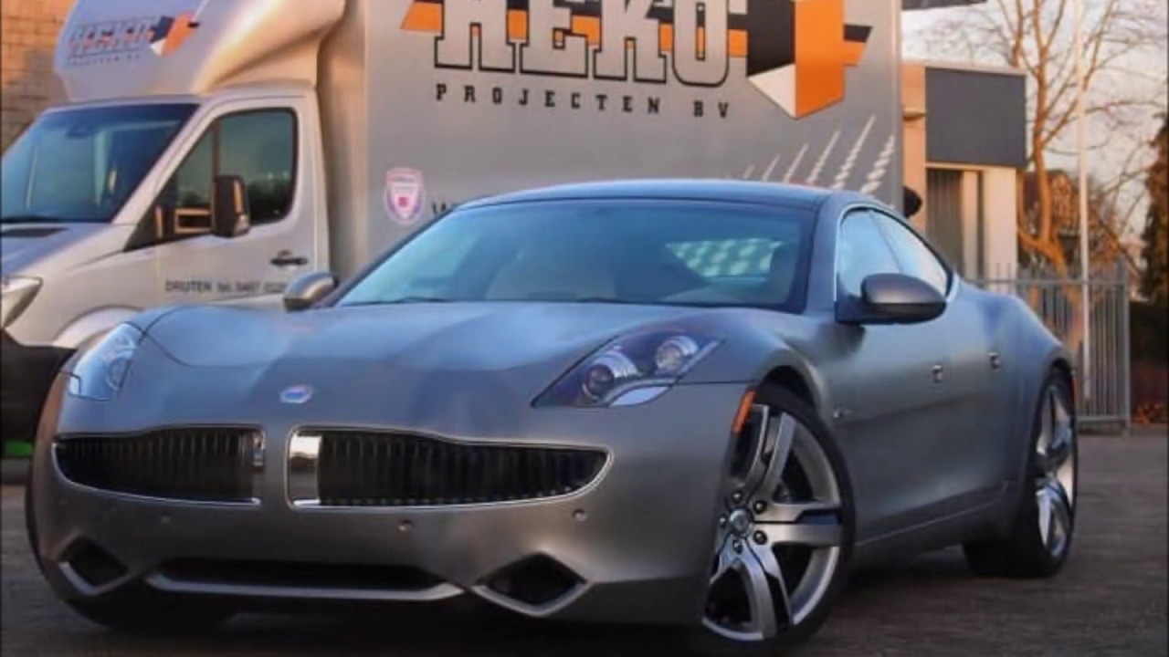 Carwrap of a Fisker Karma 3M Brushed Titanium
