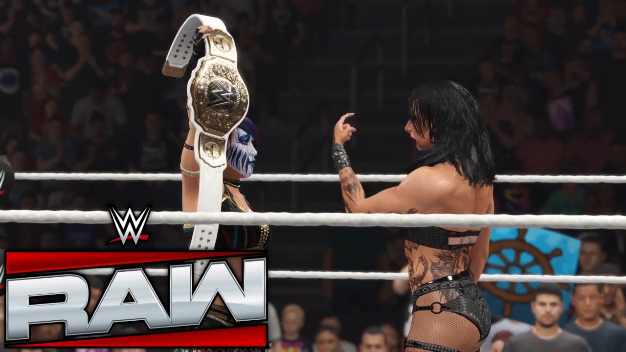 WWE 2K25 - Asuka Staredowns Rhea Ripley Ahead Of Royal Rumble Title Match - Raw 19/1/2026