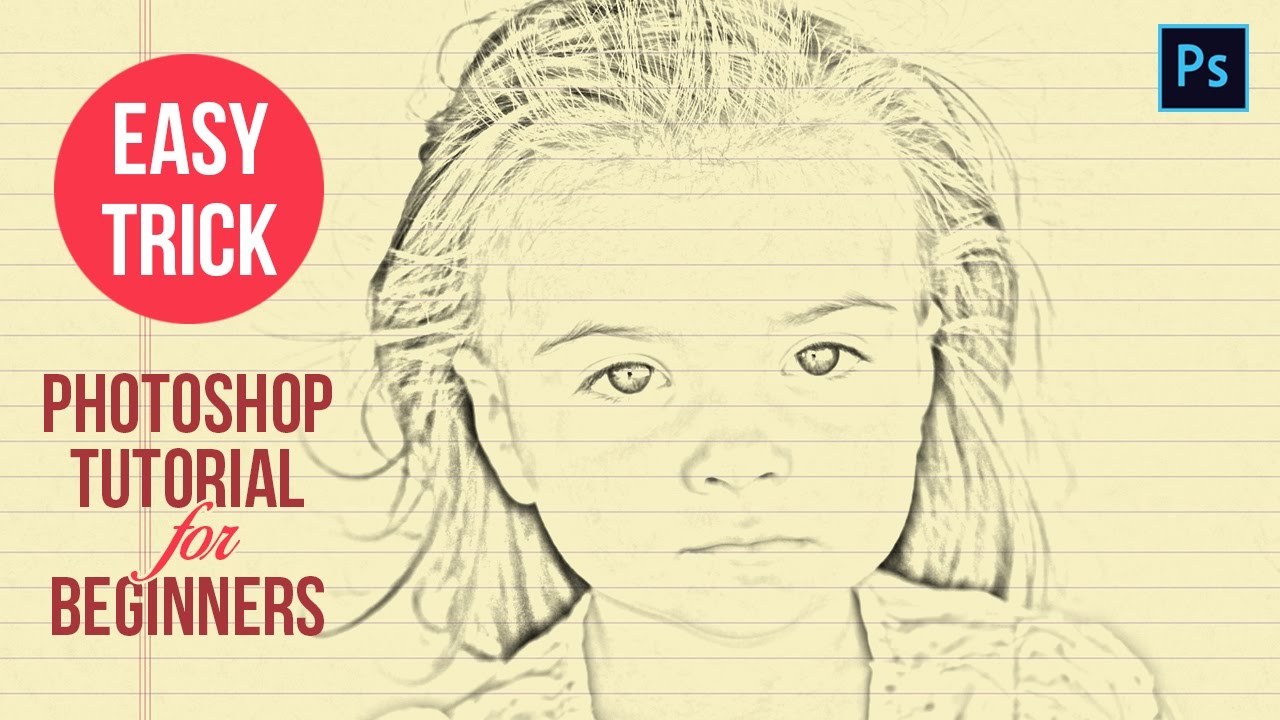 Photoshop Tutorial : How to transform Photo into Pencil Drawing effect | Portrait Sketch effect
