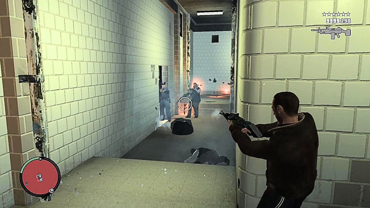 GTA 4 - NIKO | SHOOTOUT AT THE BUILDING & FIGHT WITH FBI & POLICE + SIX STARS WANTED LEVEL