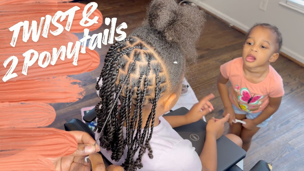 She Changes her Mind Every 30 Minutes | Natural Twist with 2 Braided Ponytails