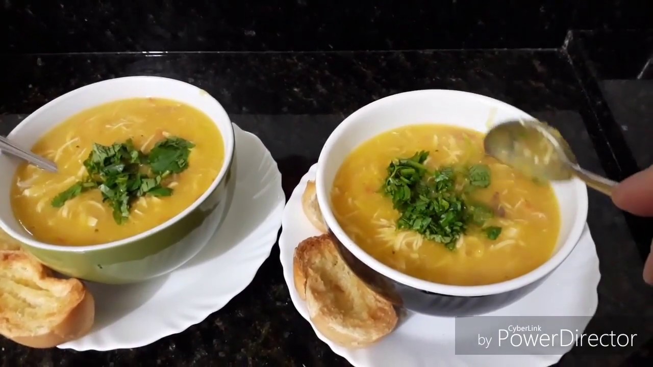SOPA DELICIOSA DE MANDIOQUINHA COM FRANGO